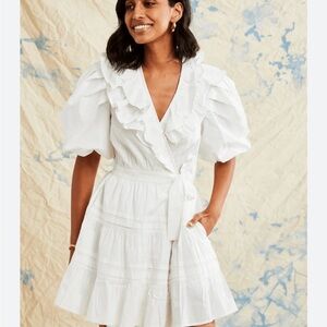 Chic White Ruffle Mini Dress